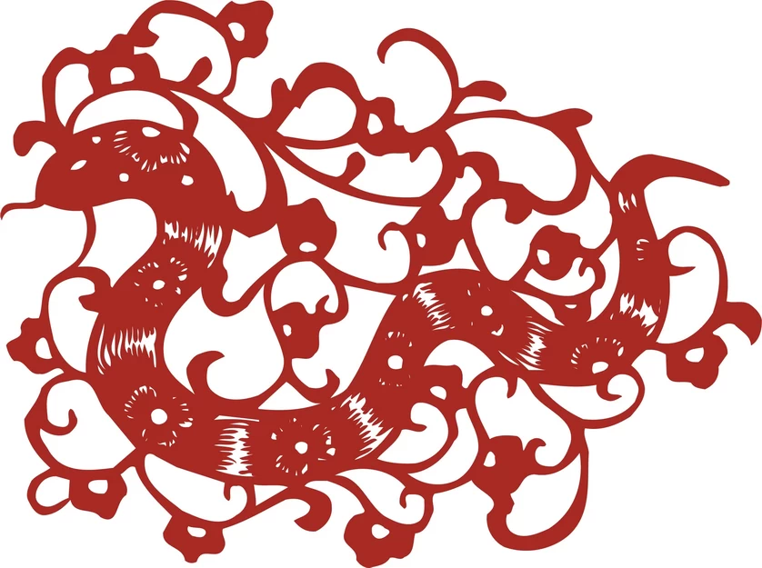中国风中式传统喜庆民俗人物动物窗花剪纸插画边框AI矢量PNG素材【1573】